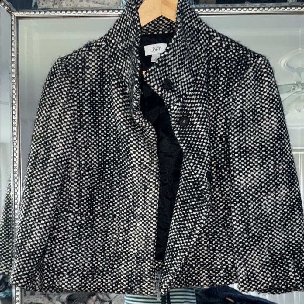 EUC LOFT Black & White Tweed Jacket